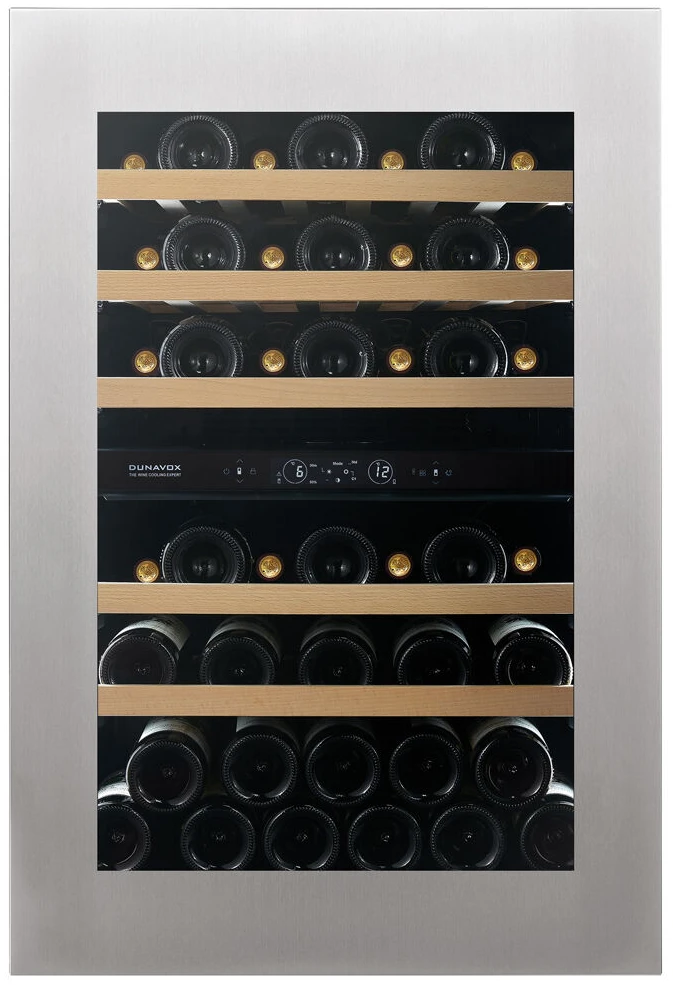 Vitrină de vin încorporabilă Dunavox DVH-44.120DSS.TO Horizon, 2 zone, 44 sticle, 88,2 cm, clasa F, inox [2]