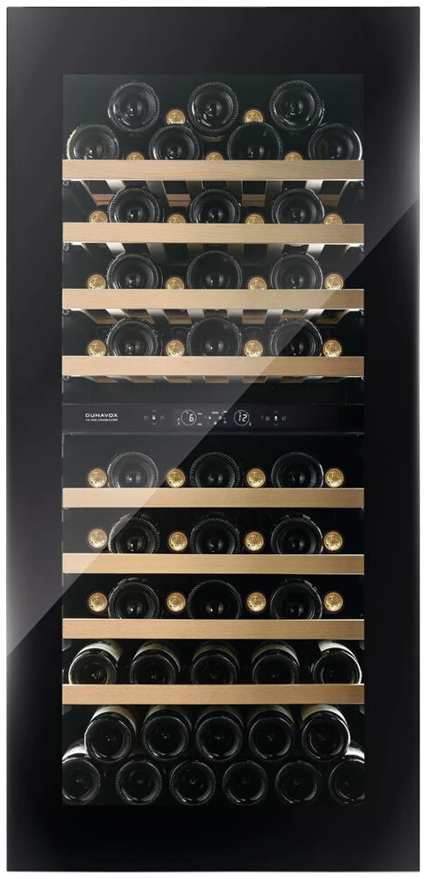 Vitrină de vin încorporabilă Dunavox DVH-70.185DB.TO Horizon, 2 zone, 70 sticle, 123,5 cm, clasa F, negru [2]