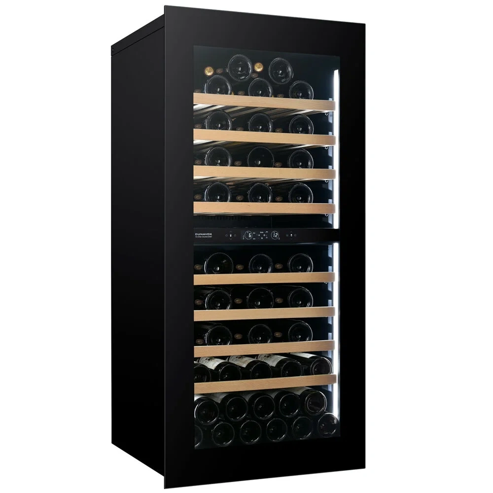 Vitrină de vin încorporabilă Dunavox DVH-70.185DMB.TO Horizon, 2 zone, 70 sticle, 123,5 cm, clasa F, negru mat [6]