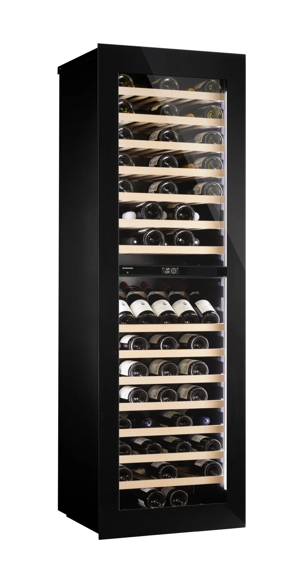 Vitrină de vin încorporabilă Dunavox DVN-109.291DOP.TO Noble, 2 zone, 109 sticle, 178,4 cm, clasa G, pentru panou de mobilier [7]