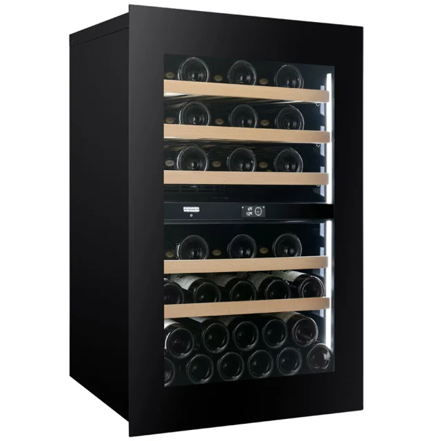 Vitrină de vin încorporabilă Dunavox DVN-44.120DB.TO Noble, 2 zone, 44 sticle, 88,2 cm, clasa F, negru [3]