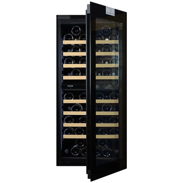 Vitrină de vin încorporabilă Dunavox DVN-70.185DB.TO Noble, 2 zone, 70 sticle, 123,5 cm, clasa F, negru [4]