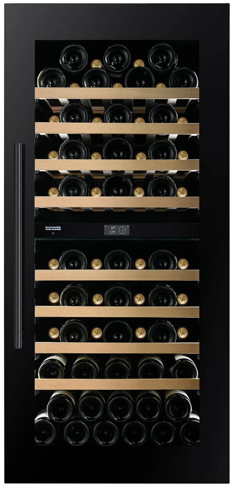 Vitrină de vin încorporabilă Dunavox DVP-70.185DB Prime, 2 zone, 70 sticle, 123,5 cm, clasa F, negru [2]
