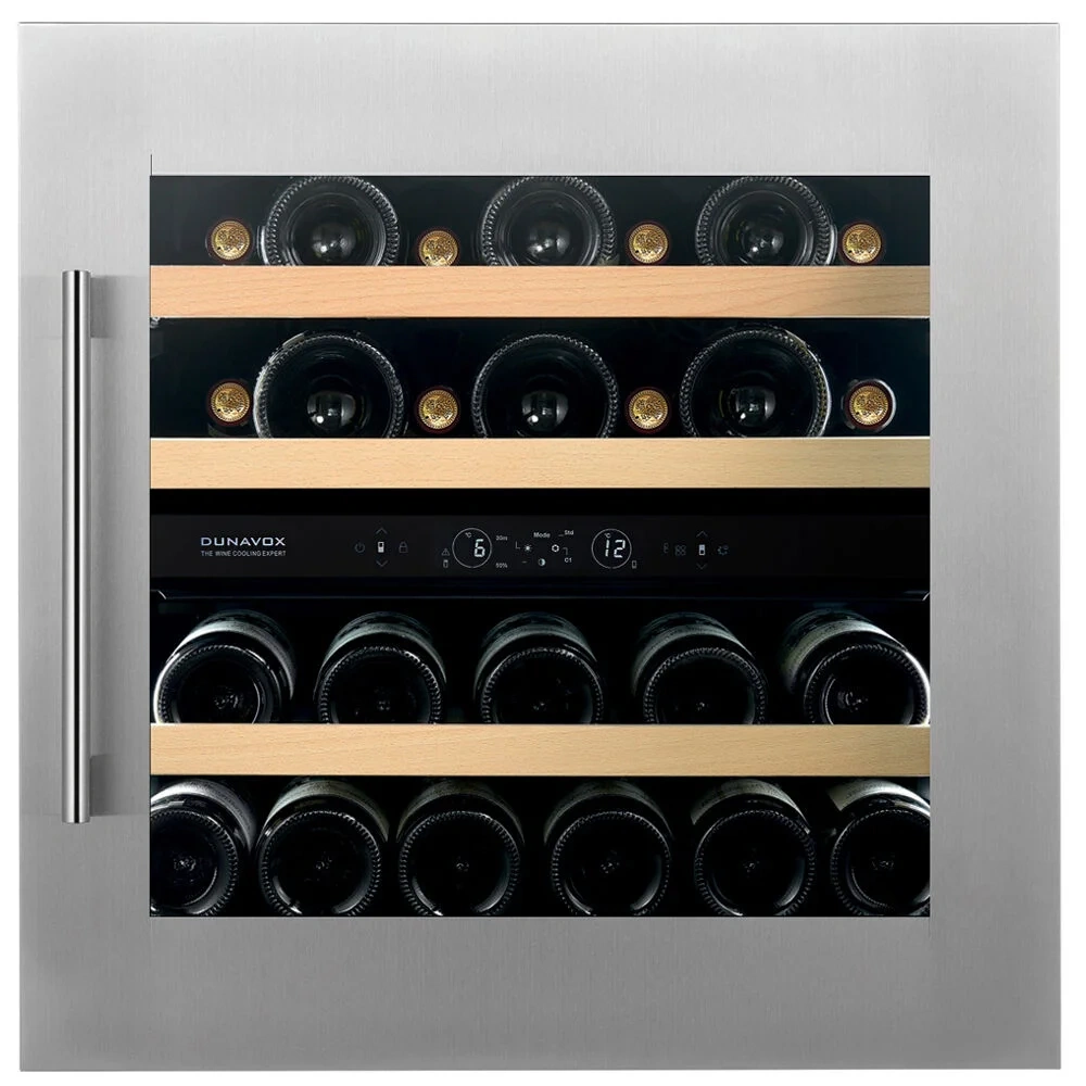 Vitrină de vin încorporabilă Dunavox DVS-25.65DC Spirit, 2 zone, 25 sticle, 59,5 cm, clasa F, culoare RAL personalizabilă [2]