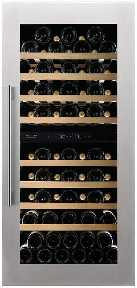Vitrină de vin încorporabilă Dunavox DVS-70.185DSS Spirit, 2 zone, 70 sticle, 123,5 cm, clasa F, inox [2]