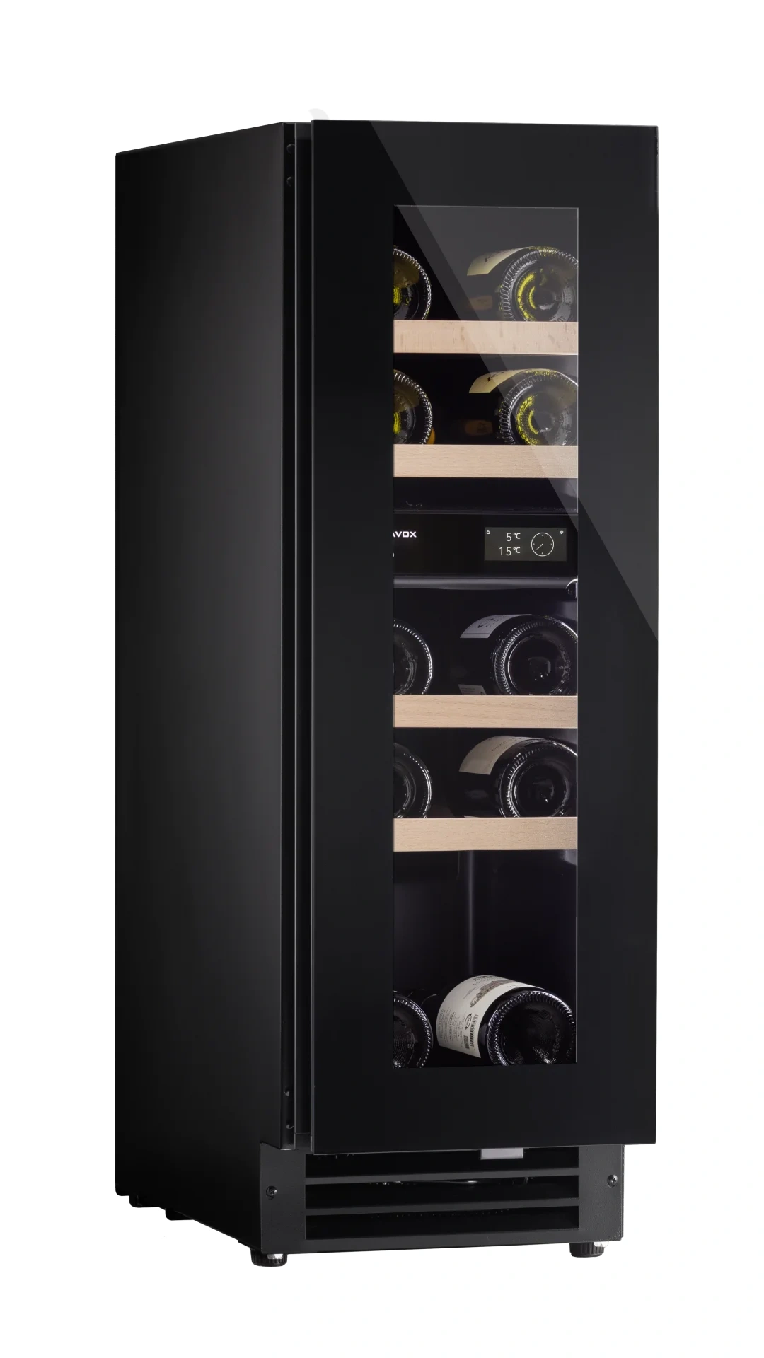Vitrină de vin încorporabilă sub blat Dunavox DAUF-16.64DBH Flow, 2 zone, 17 sticle, 88 cm, clasa G, negru [8]