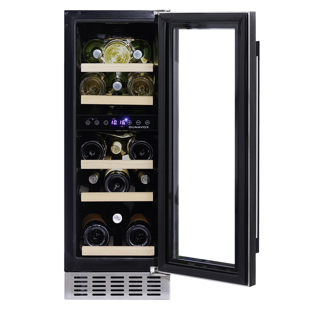 Vitrină de vin încorporabilă sub blat Dunavox DAUF-17.58DC Flow, 2 zone, 17 sticle, 81,5 cm, clasa G, culoare RAL personalizabilă [5]
