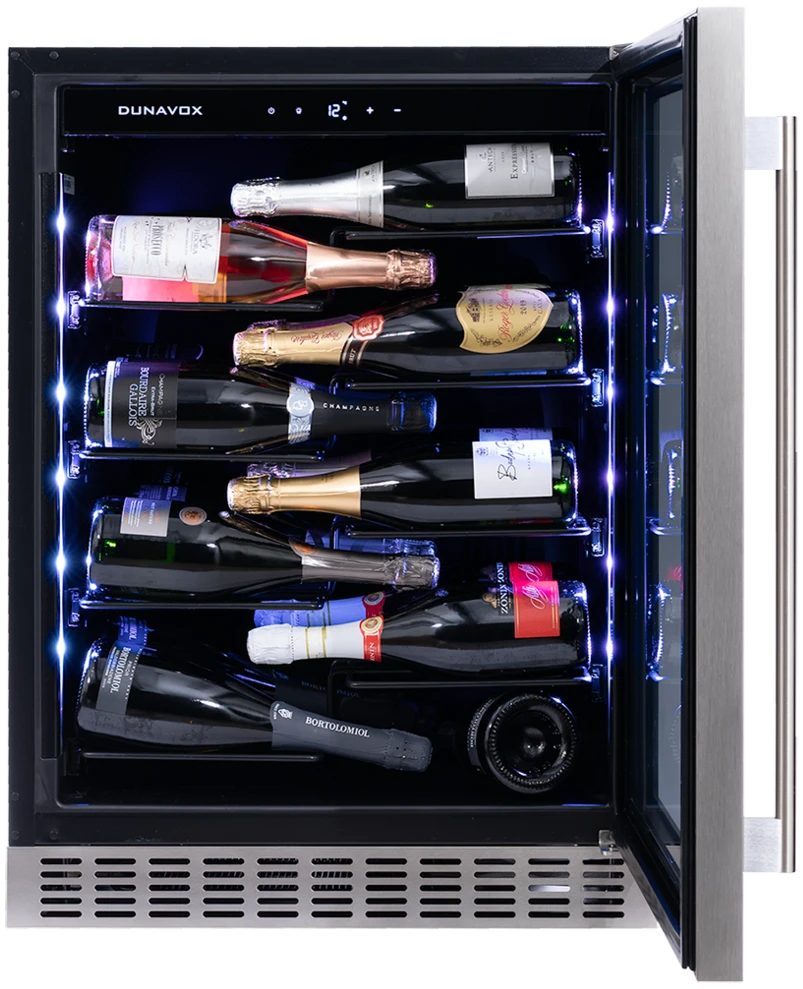 Vitrină de vin încorporabilă sub blat Dunavox DAUF-40.138B Sera, 1 zonă, 40 sticle, 81,3 cm, clasa E, negru [3]