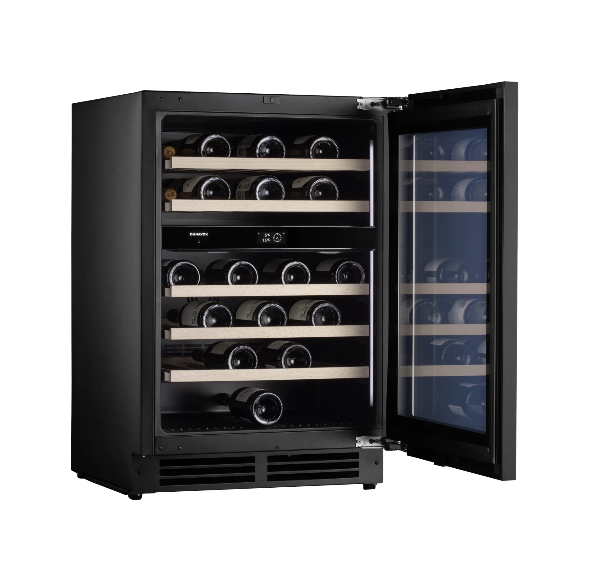 Vitrină de vin încorporabilă sub blat Dunavox DAUF-41.146DOP.TO Flow, 2 zone, 41 sticle, 88 cm, clasa F, pentru panou de mobilier [8]
