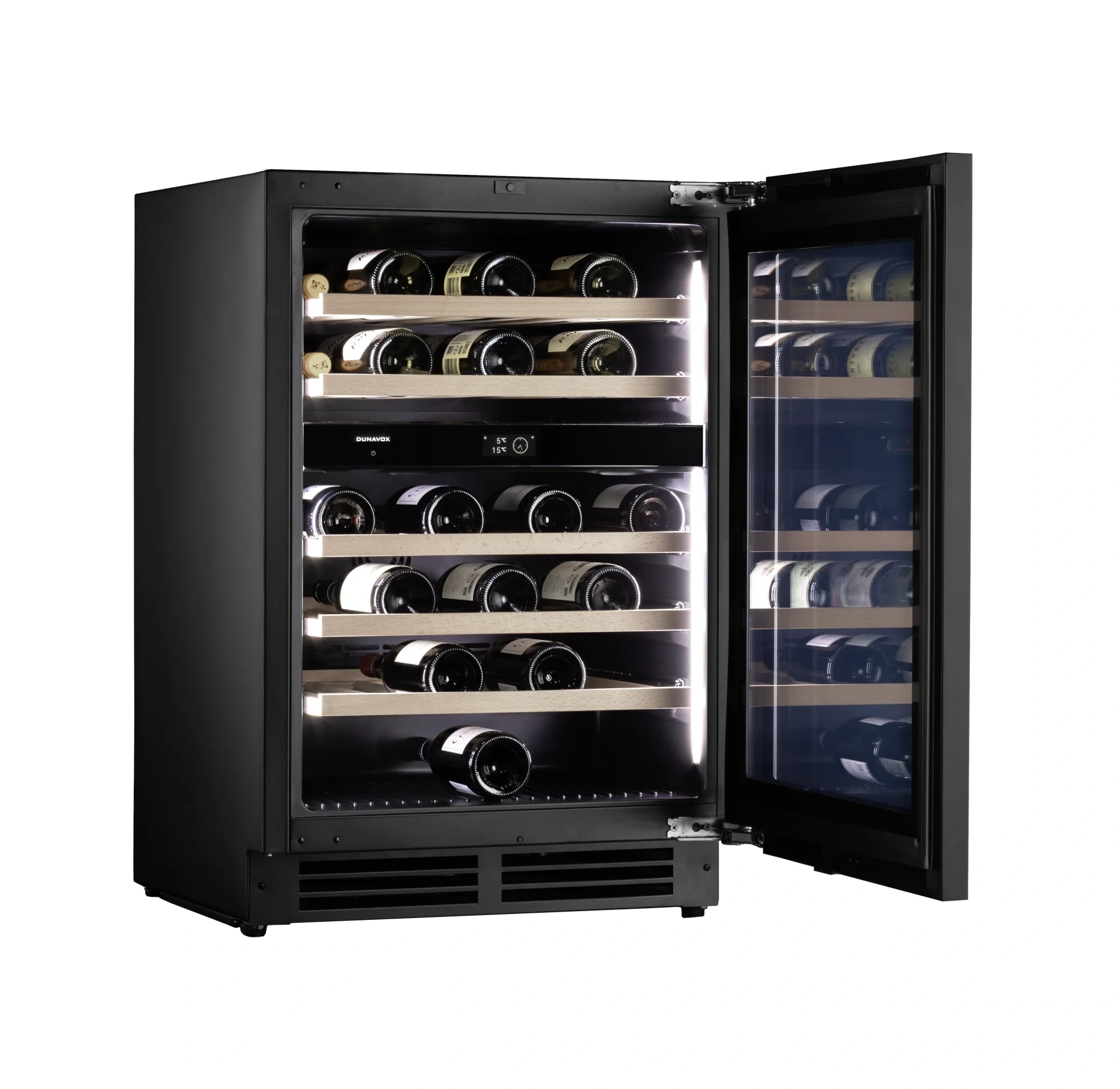 Vitrină de vin încorporabilă sub blat Dunavox DAUF-41.146DOP.TO Flow, 2 zone, 41 sticle, 88 cm, clasa F, pentru panou de mobilier [7]