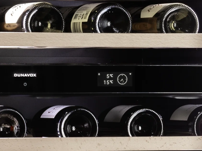 Vitrină de vin încorporabilă sub blat Dunavox DAUF-41.146DOP.TO Flow, 2 zone, 41 sticle, 88 cm, clasa F, pentru panou de mobilier [2]