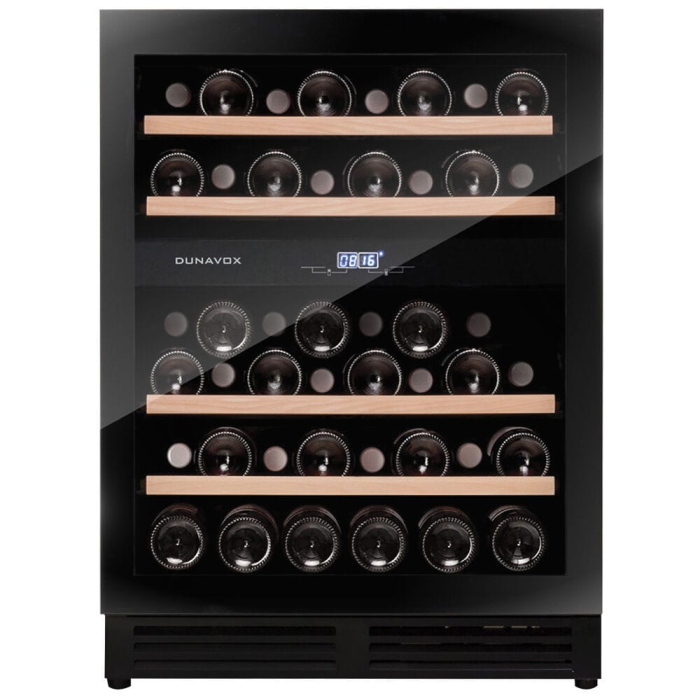 Vitrină de vin încorporabilă sub blat Dunavox DAUF-45.125DB.TO Flow, 2 zone, 45 sticle, 88 cm, clasa G, negru [2]