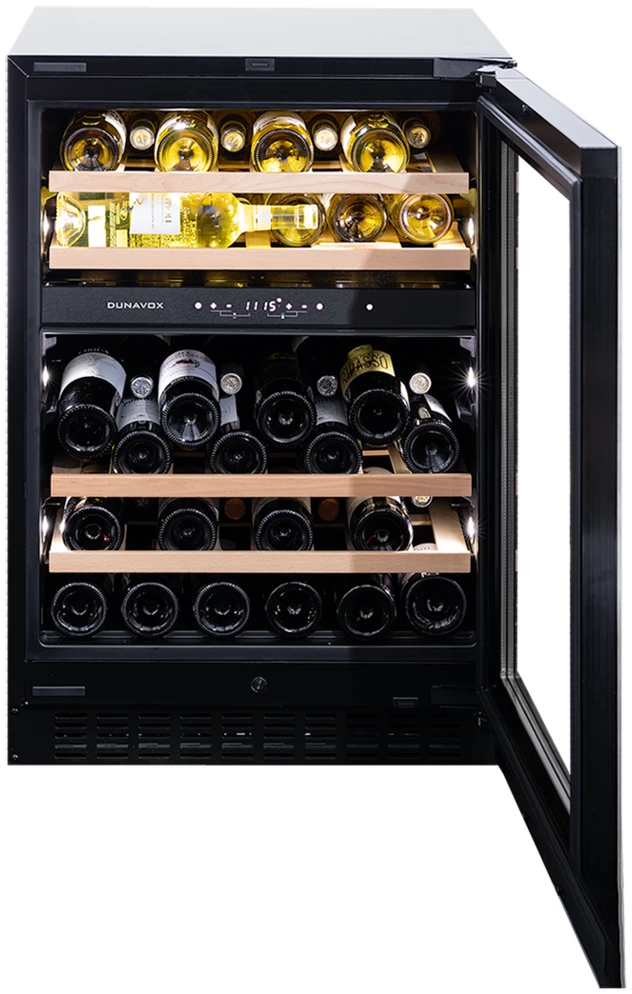 Vitrină de vin încorporabilă sub blat Dunavox DAUF-45.125DOP.TO Flow, 2 zone, 45 sticle, 88 cm, clasa G, pentru panou de mobilier [3]