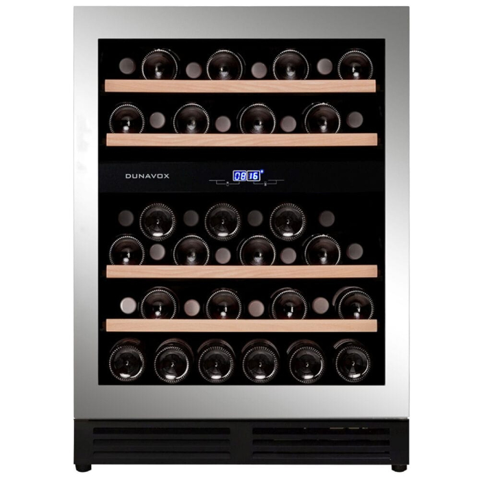 Vitrină de vin încorporabilă sub blat Dunavox DAUF-45.125DSS.TO Flow, 2 zone, 45 sticle, 88 cm, clasa G, inox [2]