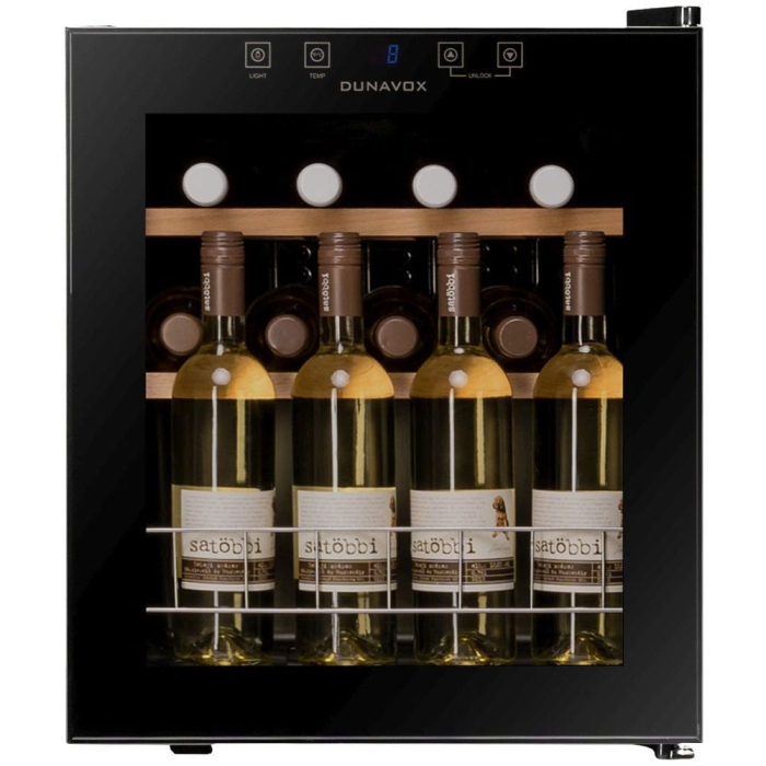 Vitrină de vin independentă Dunavox DXFH-16.46 Home, 1 zonă, 15 sticle, 53 cm, clasa F, negru [2]