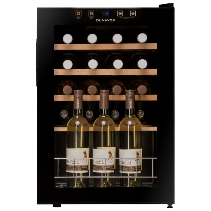 Vitrină de vin independentă Dunavox DXFH-20.62 Home, 1 zonă, 20 sticle, 66 cm, clasa F, negru [2]