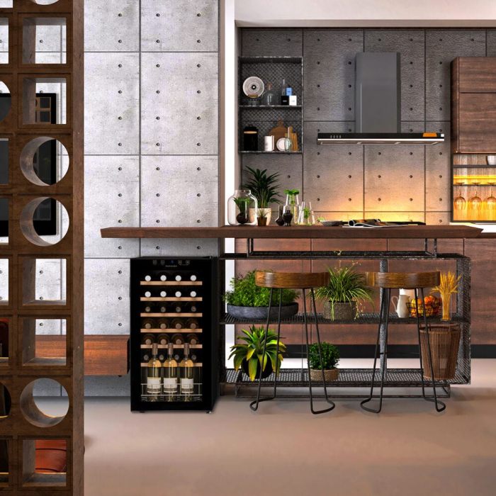 Vitrină de vin independentă Dunavox DXFH-28.88 Home, 1 zonă, 28 sticle, 84,5 cm, clasa F, negru [4]