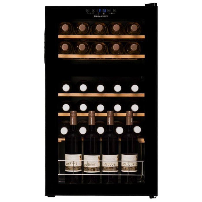 Vitrină de vin independentă Dunavox DXFH-30.80 Home, 2 zone, 29 sticle, 86 cm, clasa G, negru [2]