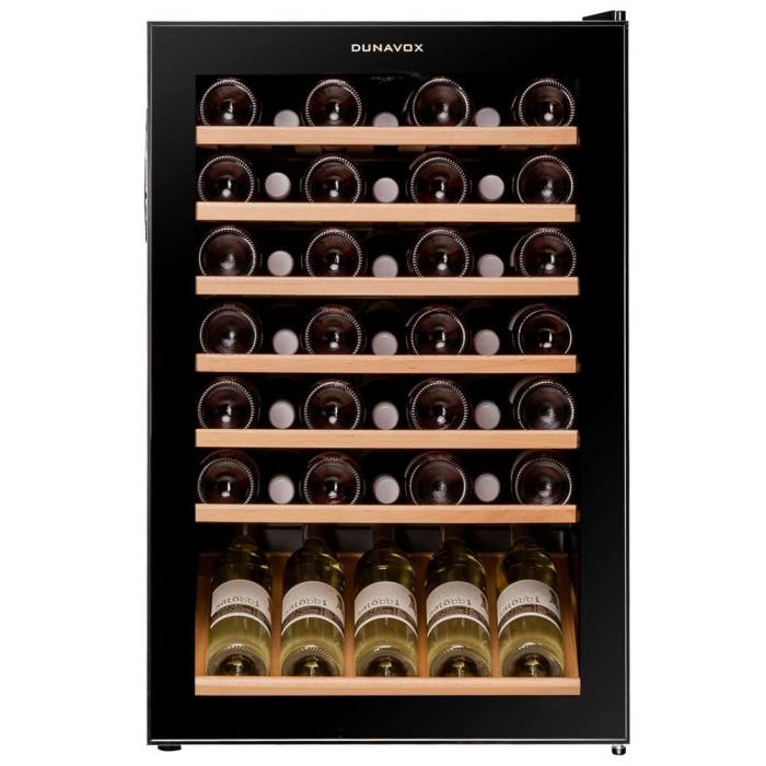 Vitrină de vin independentă Dunavox DXFH-48.130 Home, 1 zonă, 48 sticle, 84,5 cm, clasa F, negru [2]