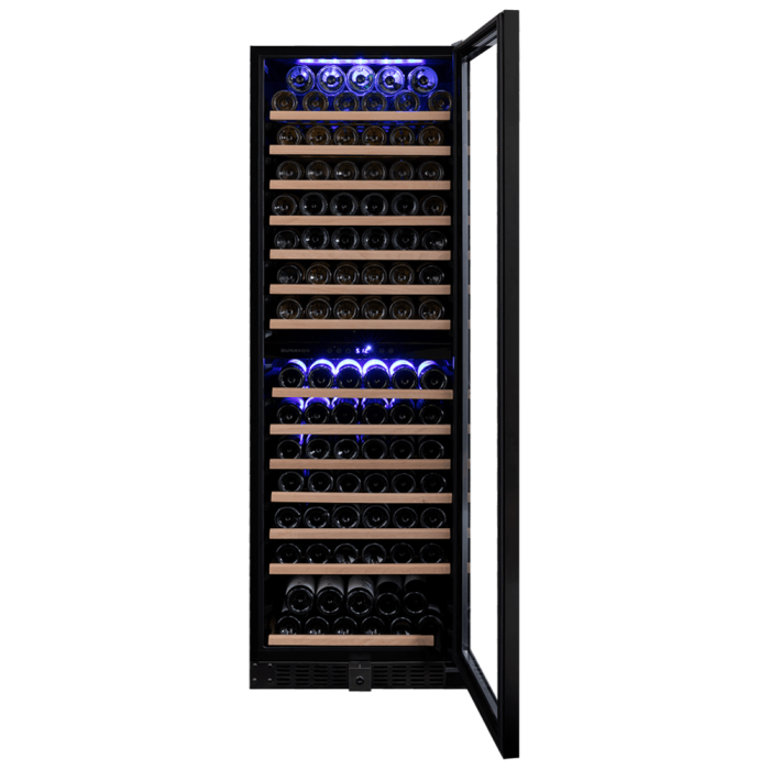 Vitrină de vin independentă sau încorporabilă Dunavox DX-166.428DBK Grande, 2 zone, 166 sticle, 177 cm, clasa G, negru [4]