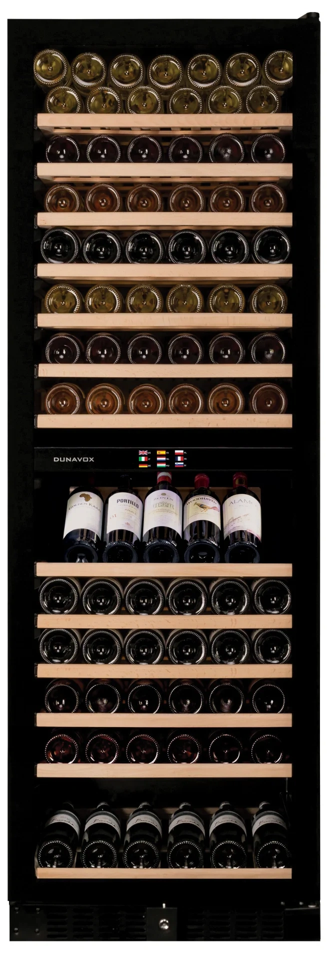 Vitrină de vin independentă sau încorporabilă Dunavox DX-166.428DCK Grande, 2 zone, 166 sticle, 177 cm, clasa G, culoare RAL personalizabilă [5]