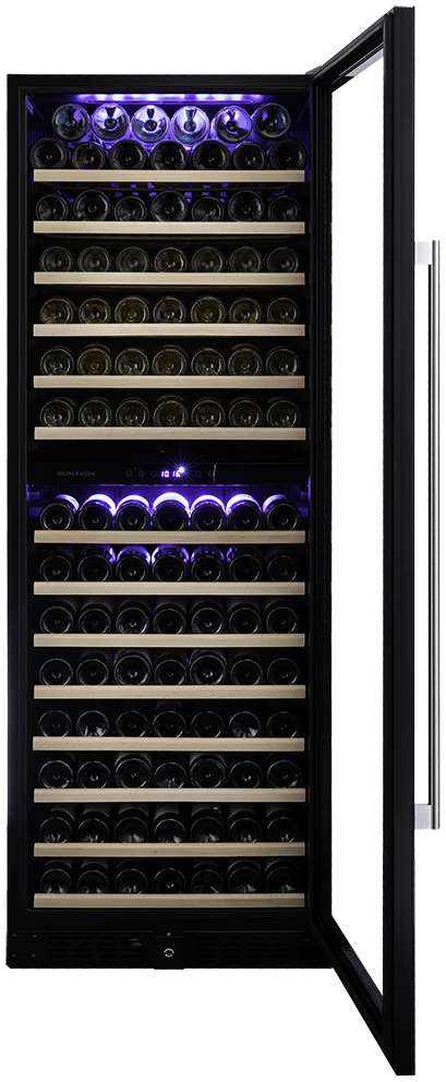 Vitrină de vin independentă sau încorporabilă Dunavox DX-181.490DBK Grande, 2 zone, 181 sticle, 183,5 cm, clasa G, negru [3]