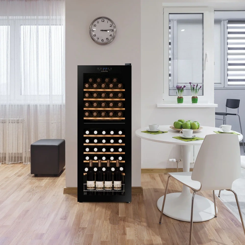 Vitrină de vin independentă sau încorporabilă Dunavox DXFH-50.142 Home, 2 zone, 50 sticle, 129,5 cm, clasa G, negru [3]