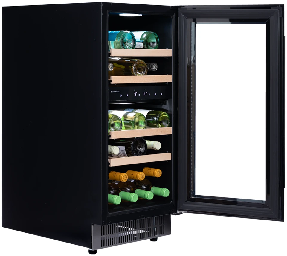 Vitrină de vin sub blat sau independentă Dunavox DAUF-32.78DSS Flow, 2 zone, 32 sticle, 82 cm, clasa G, inox [4]