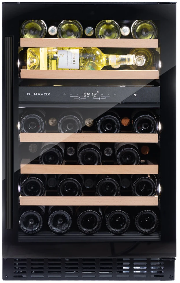 Vitrină de vin sub blat sau independentă Dunavox DAUF-38.100DB Flow, 2 zone, 38 sticle, 82 cm, clasa G, negru [2]