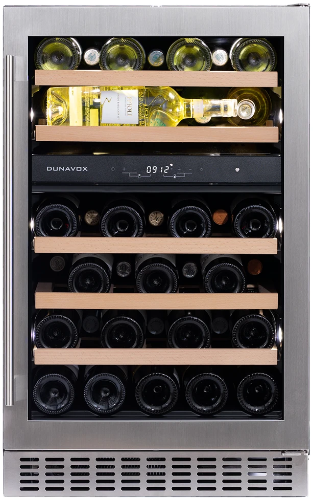 Vitrină de vin sub blat sau independentă Dunavox DAUF-38.100DSS Flow, 2 zone, 38 sticle, 82 cm, clasa G, inox [2]