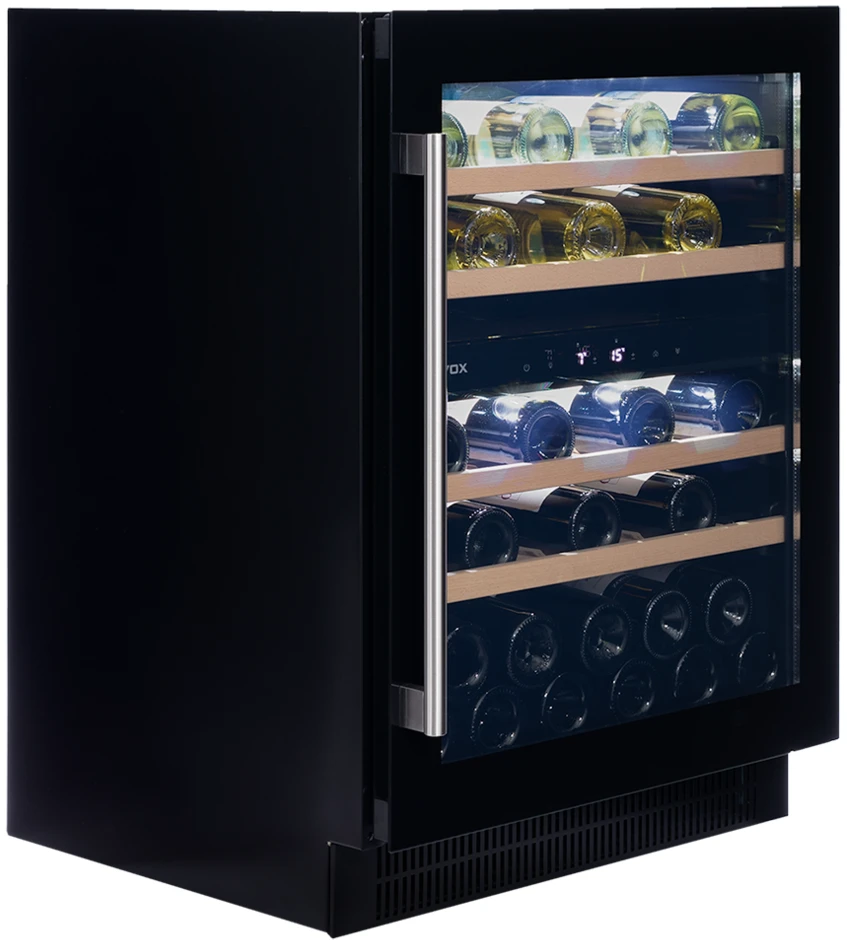 Vitrină de vin sub blat sau independentă Dunavox DAUF-39.121DB Flow, 2 zone, 39 sticle, 82 cm, clasa F, negru [3]