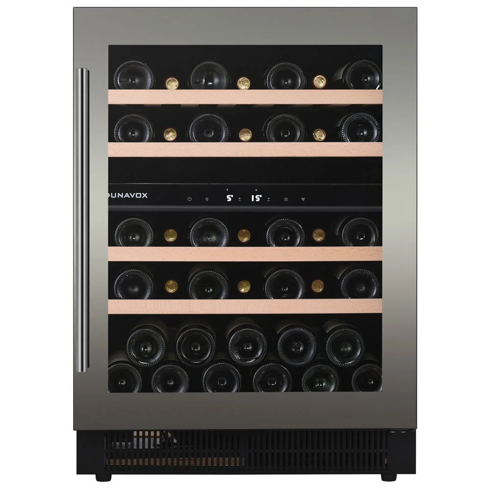 Vitrină de vin sub blat sau independentă Dunavox DAUF-39.121DMB Flow, 2 zone, 39 sticle, 82 cm, clasa F, negru mat [4]