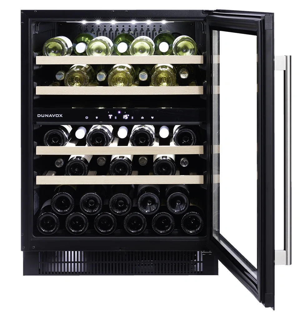Vitrină de vin sub blat sau independentă Dunavox DAUF-39.121DMB Flow, 2 zone, 39 sticle, 82 cm, clasa F, negru mat [5]