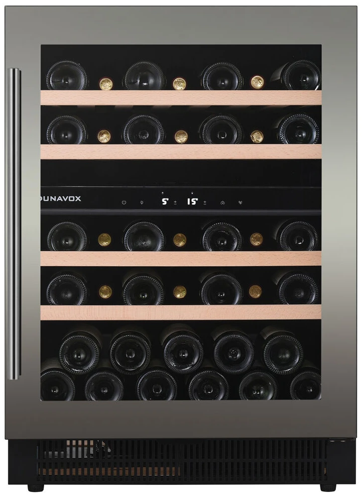 Vitrină de vin sub blat sau independentă Dunavox DAUF-39.121DSS Flow, 2 zone, 39 sticle, 82 cm, clasa F, inox [2]