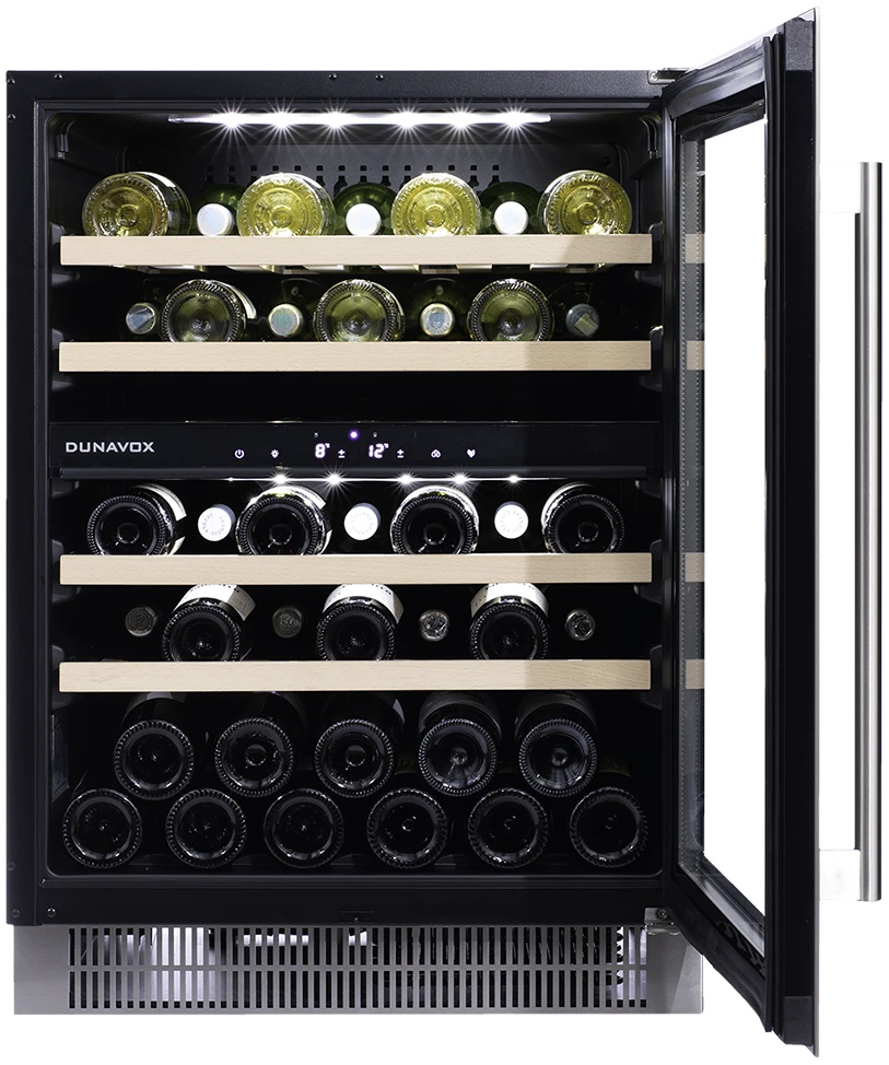 Vitrină de vin sub blat sau independentă Dunavox DAUF-39.121DSS Flow, 2 zone, 39 sticle, 82 cm, clasa F, inox [4]