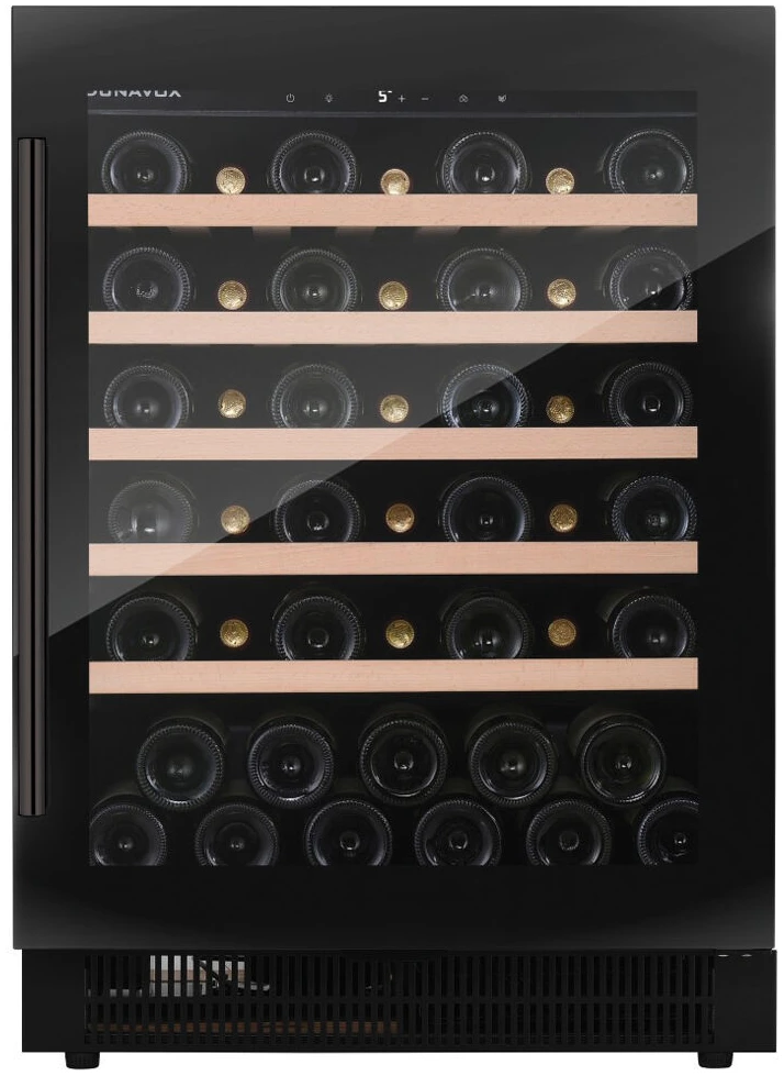 Vitrină de vin sub blat sau independentă Dunavox DAUF-46.138B Flow, 1 zonă, 46 sticle, 82 cm, clasa G, negru [2]