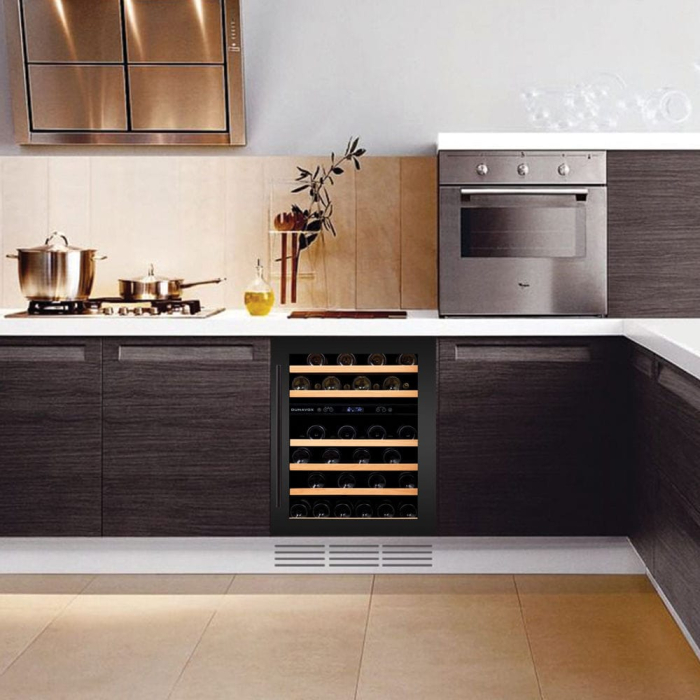 Vitrină de vin sub blat sau independentă Dunavox DAUF-46.145DB Flow, 2 zone, 46 sticle, 82 cm, clasa G, negru [4]