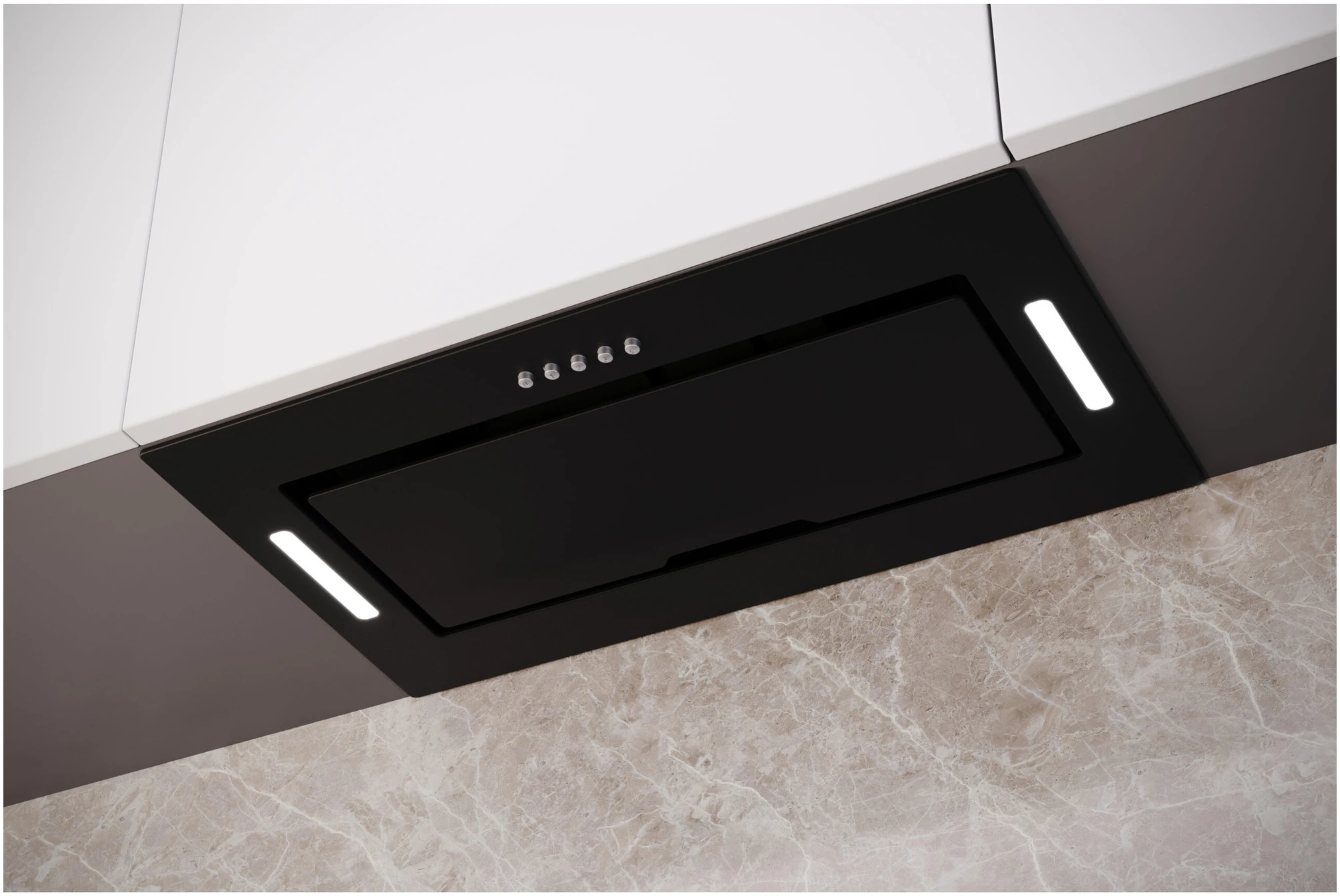 Hote Proff  - Hotă incorporabilă PROFF Nascosta Basilare, 60 cm, max. 778 m³/h, Easy Fix, clasa A+, sticlă neagră