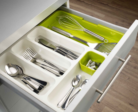 Toate produsele - Organizator Extensibil Pentru Tacamuri Alb/Verde - Joseph&Joseph