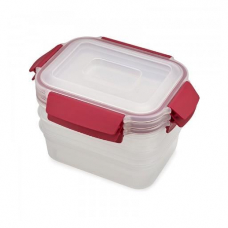 Recipiente depozitare - Set 3 cutii depozitare (3X1.1L) Nest Lock Rosu - Joseph&Joseph