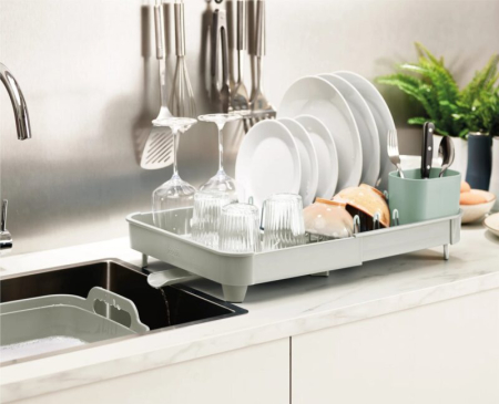 Toate produsele - Uscator Vase Reglabil Light Stone/Verde Salvie - Joseph&Joseph