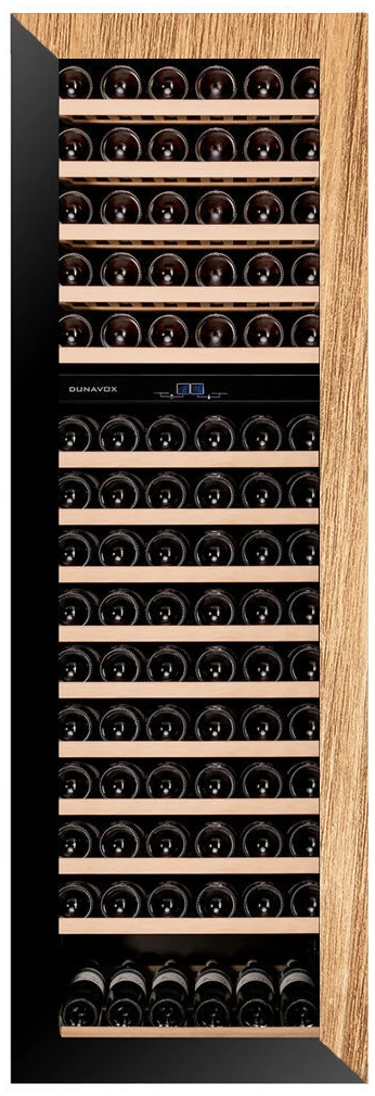 Vitrine de vin Dunavox  - Vitrină de vin Dunavox DAVG-114.288DOP.TO Glance, 2 zone, 114 sticle, 178,4 cm, clasa G