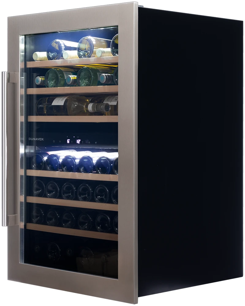 Vitrină de vin încorporabilă Dunavox DAB-42.117DSS Dab, 2 zone, 42 sticle, 88,5 cm, clasa G, inox [6]