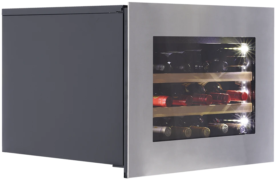 Vitrină de vin încorporabilă Dunavox DAVG-18.46SS.TO Glance, 1 zonă, 18 sticle, 45,5 cm, clasa G, inox [3]
