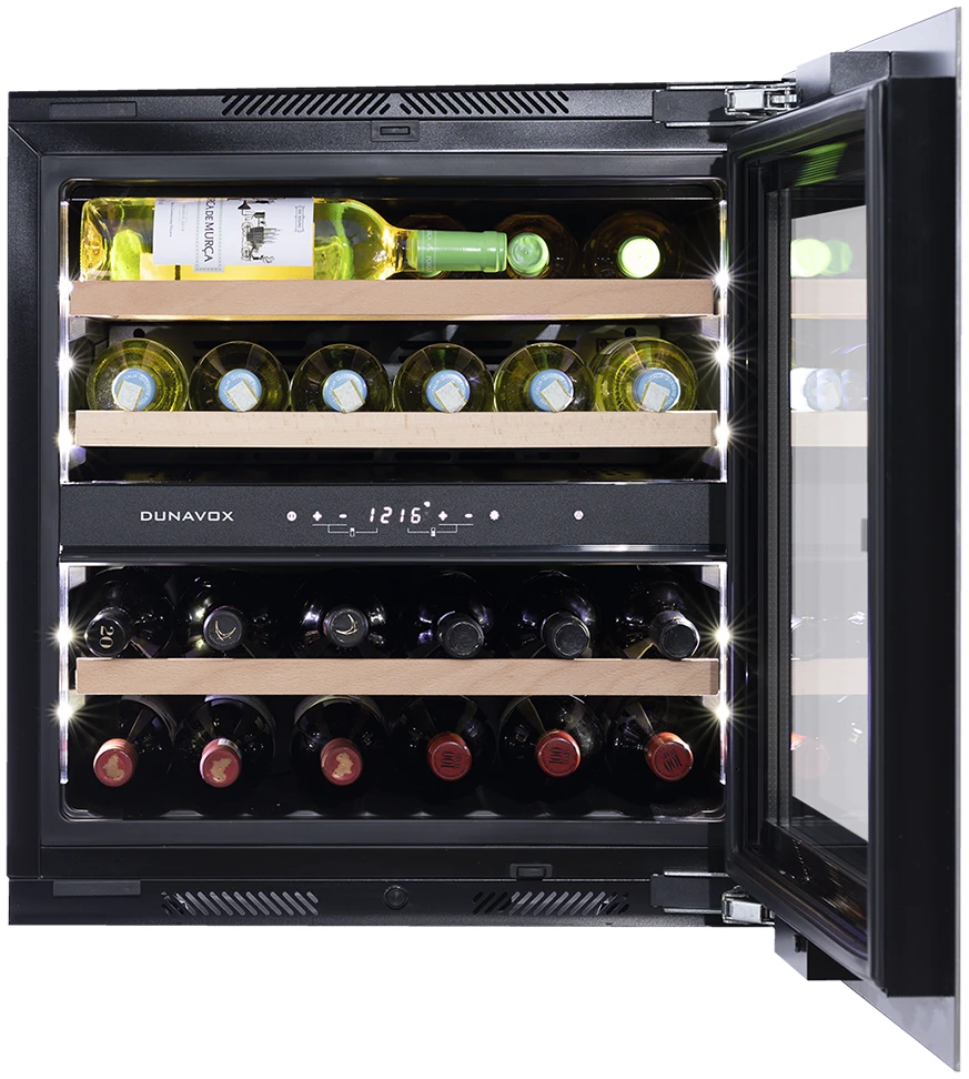 Vitrină de vin încorporabilă Dunavox DAVG-25.63DSS.TO Glance, 25 sticle, 59,5 cm, clasa G, inox [3]