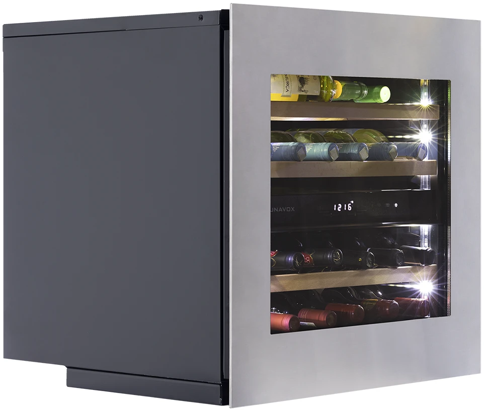 Vitrină de vin încorporabilă Dunavox DAVG-25.63DSS.TO Glance, 25 sticle, 59,5 cm, clasa G, inox [4]