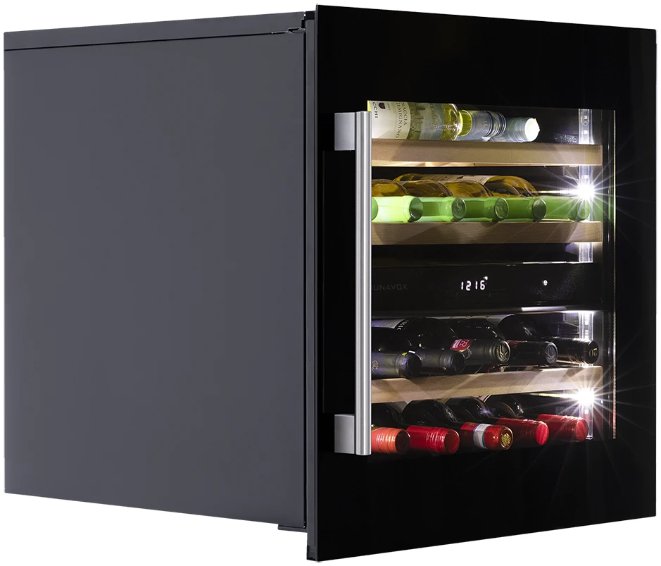 Vitrină de vin încorporabilă Dunavox DAVS-25.63DB Soul, 2 zone, 25 sticle, 59,5 cm, clasa G, negru [4]
