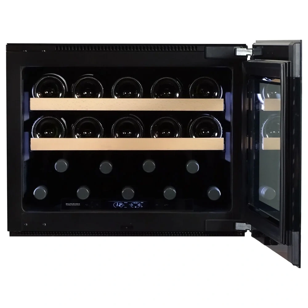 Vitrină de vin încorporabilă Dunavox DVH-19.50MB.TO Horizon, 1 zonă, 19 sticle, 45,5 cm, clasa F, negru mat [2]