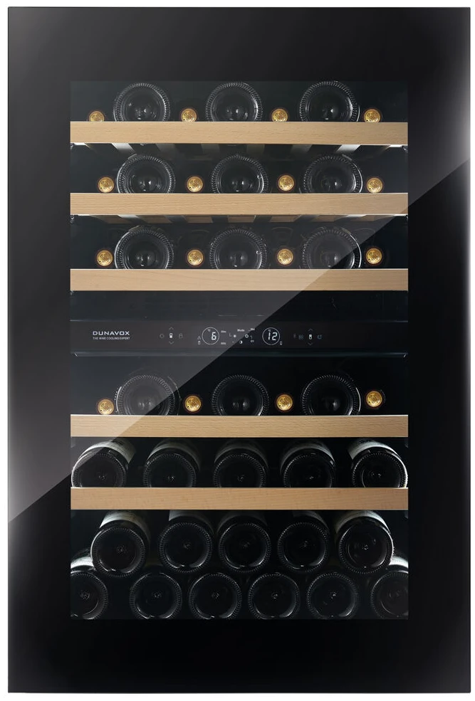 Vitrină de vin încorporabilă Dunavox DVH-44.120DB.TO Horizon, 2 zone, 44 sticle, 88,2 cm, clasa F, negru [1]