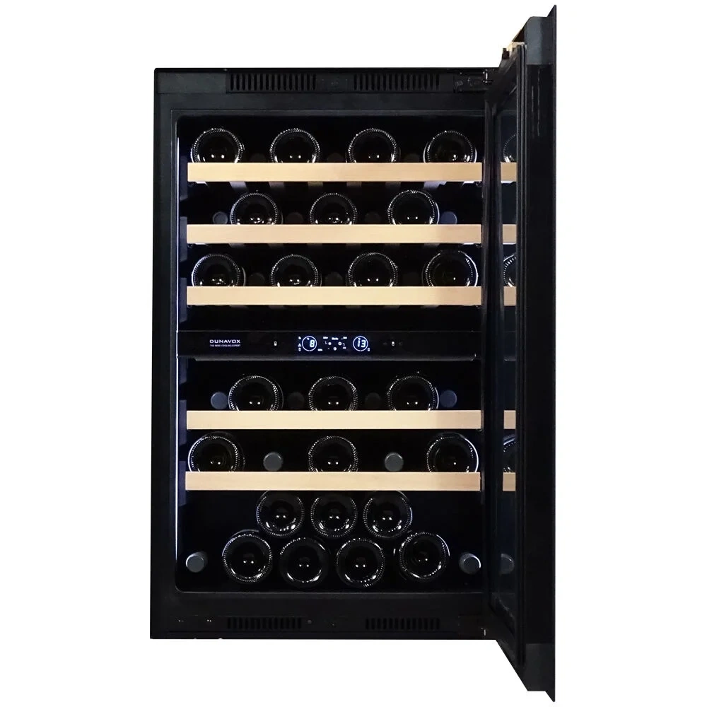 Vitrină de vin încorporabilă Dunavox DVH-44.120DMB.TO Horizon, 2 zone, 44 sticle, 88,2 cm, clasa F, negru mat [3]